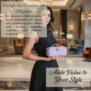 VENOULT Handmade Full-Grain Leather Makeup Bag – 180° Wide-Open Travel Make Up Bag