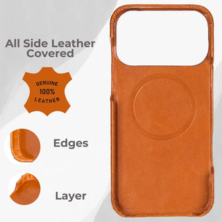 VENOULT™  Detachable Wallet Case for iPhone 17 Pro Max – Full-Grain Genuine Leather, MagSafe Compatible