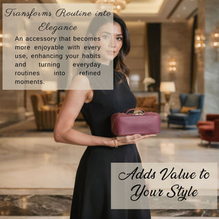 VENOULT Handmade Full-Grain Leather Makeup Bag – 180° Wide-Open Travel Make Up Bag