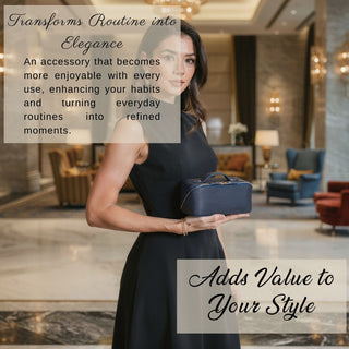 VENOULT Handmade Full-Grain Leather Makeup Bag – 180° Wide-Open Travel Make Up Bag