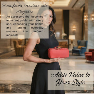 VENOULT Handmade Full-Grain Leather Makeup Bag – 180° Wide-Open Travel Make Up Bag