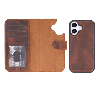 VENOULT™  Detachable Wallet Case for iPhone 17 – Full-Grain Genuine Leather, MagSafe Compatible