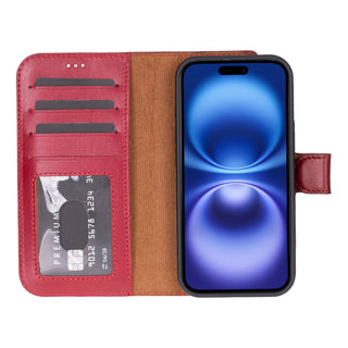 VENOULT™  Detachable Wallet Case for iPhone 17 – Full-Grain Genuine Leather, MagSafe Compatible