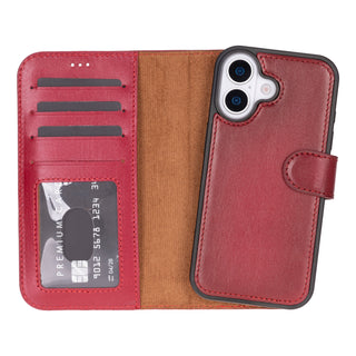 VENOULT™  Detachable Wallet Case for iPhone 17 – Full-Grain Genuine Leather, MagSafe Compatible