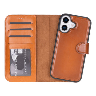 VENOULT™  Detachable Wallet Case for iPhone 17 – Full-Grain Genuine Leather, MagSafe Compatible