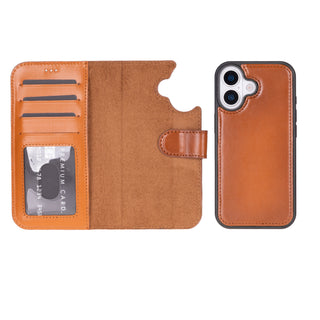 VENOULT™  Detachable Wallet Case for iPhone 17 – Full-Grain Genuine Leather, MagSafe Compatible