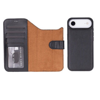 VENOULT™  Detachable Wallet Case for iPhone 17 Air– Full-Grain Genuine Leather, MagSafe Compatible