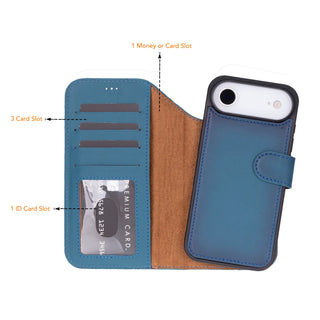 VENOULT™  Detachable Wallet Case for iPhone 17 Air– Full-Grain Genuine Leather, MagSafe Compatible