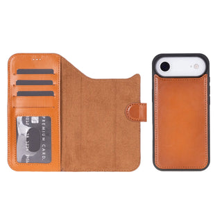 VENOULT™  Detachable Wallet Case for iPhone 17 Air– Full-Grain Genuine Leather, MagSafe Compatible