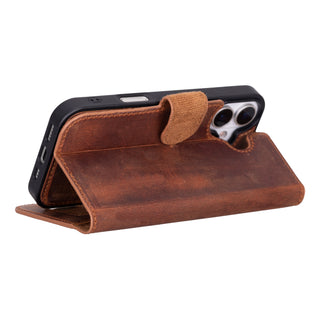 VENOULT™  Detachable Wallet Case for iPhone 17 – Full-Grain Genuine Leather, MagSafe Compatible