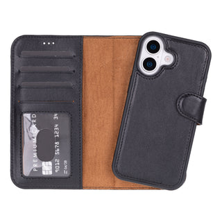 VENOULT™  Detachable Wallet Case for iPhone 17 – Full-Grain Genuine Leather, MagSafe Compatible