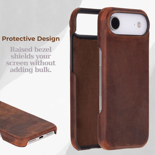 iPhone 17 Air Slim Leather Case Full-Grain Genuine Leather, MagSafe Compatible